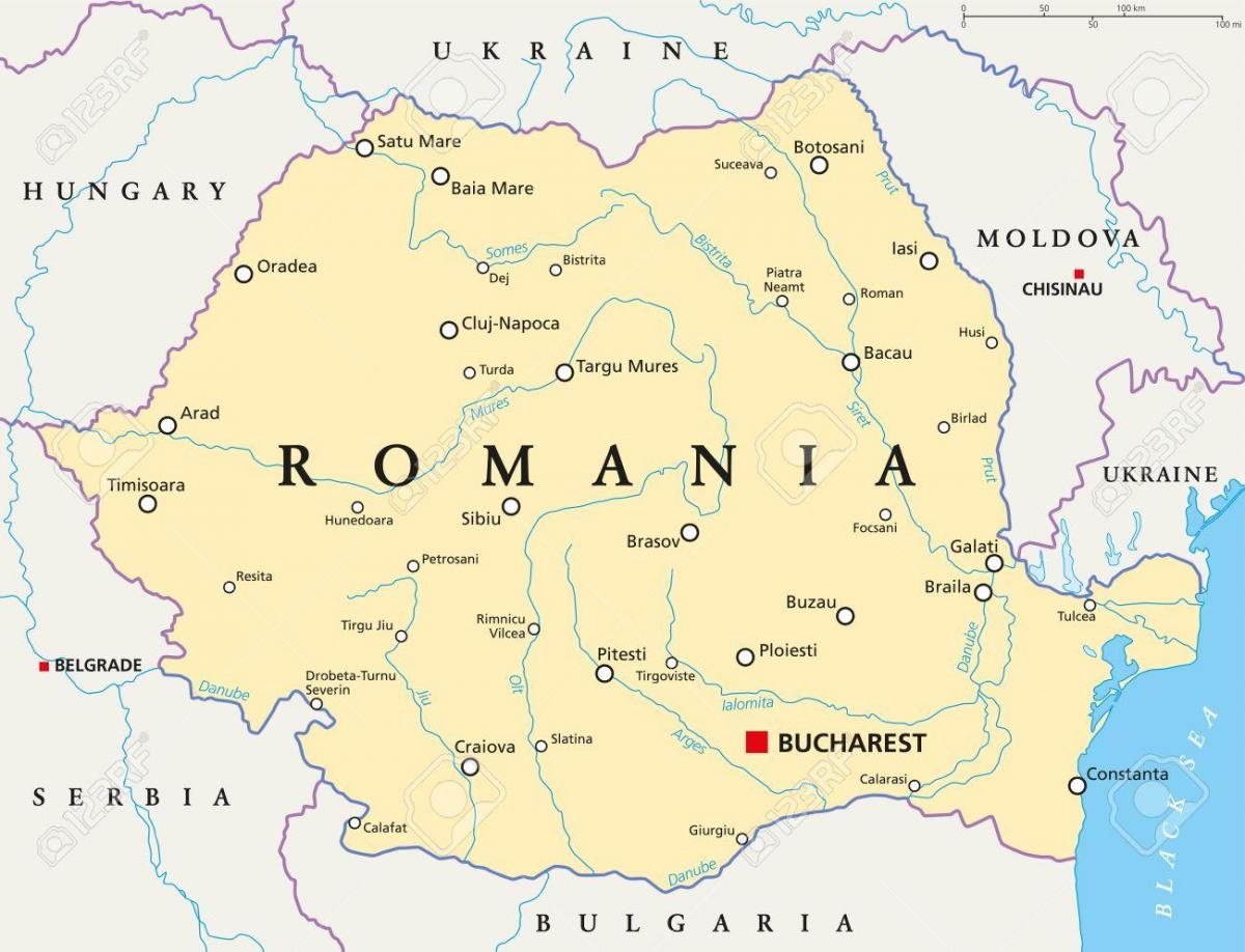 mapa de bucarest, rumanía