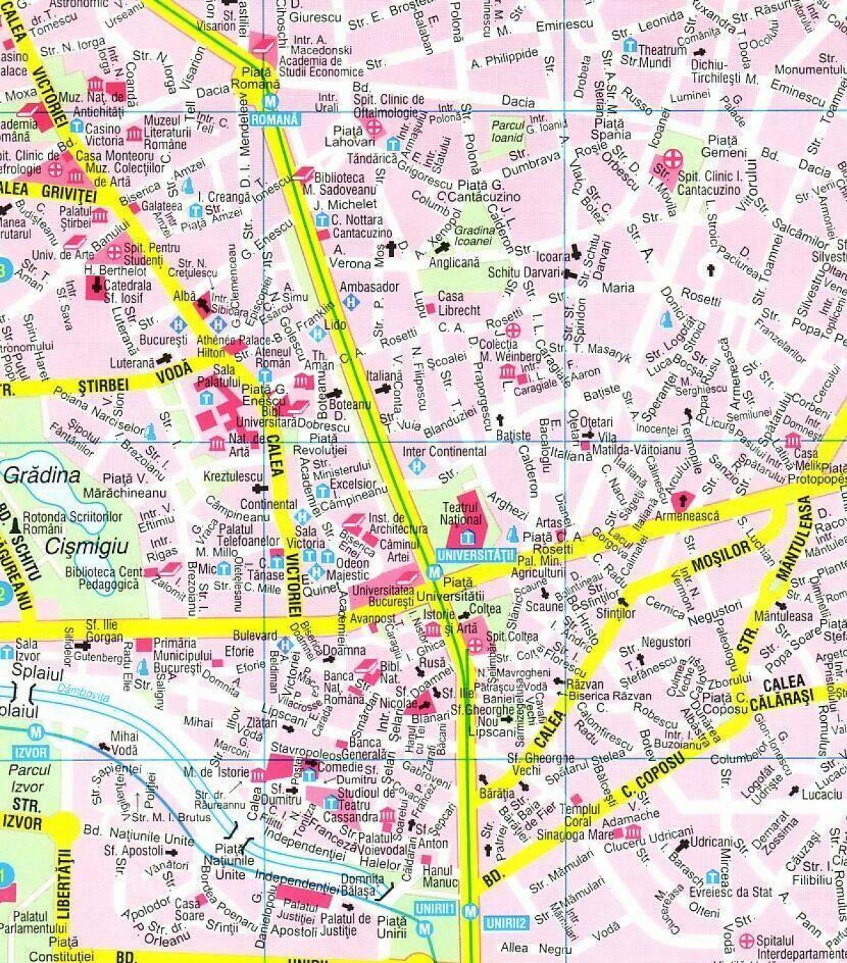 mapa de bucarest centro de la ciudad