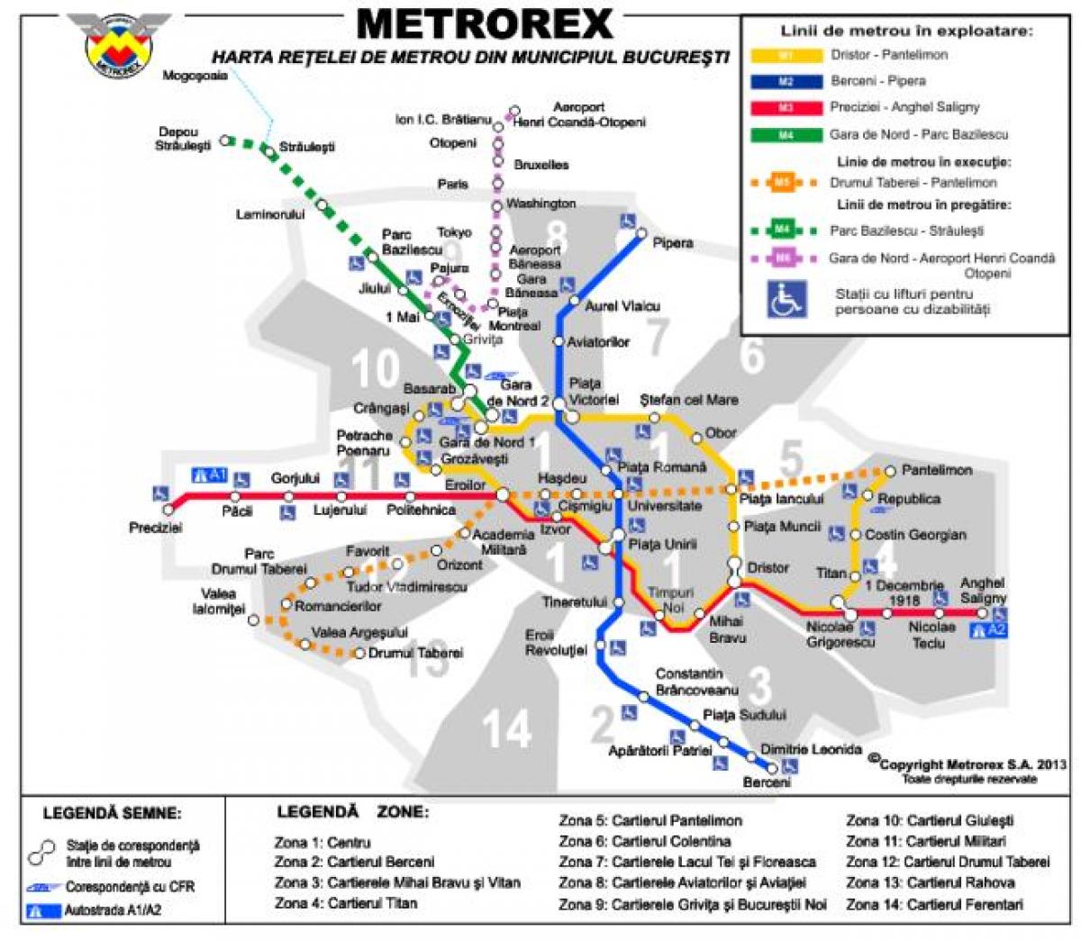 mapa del metro de bucarest