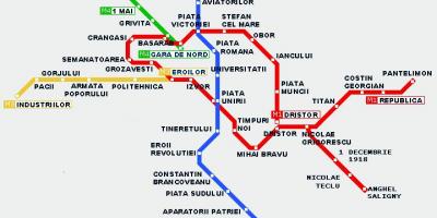 Tranvía mapa de bucarest