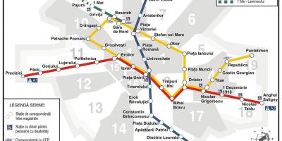 Mapa del Metro bucuresti